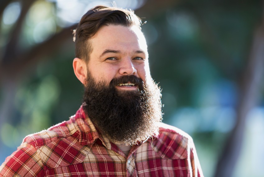 Bearded man with flannel shirt
