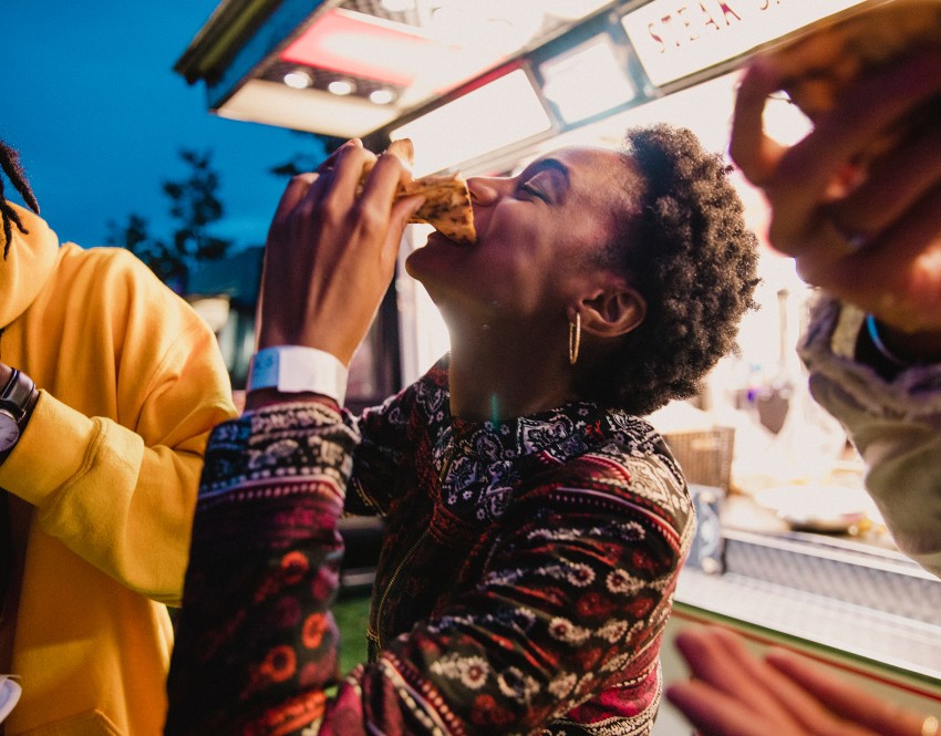 Woman eating food